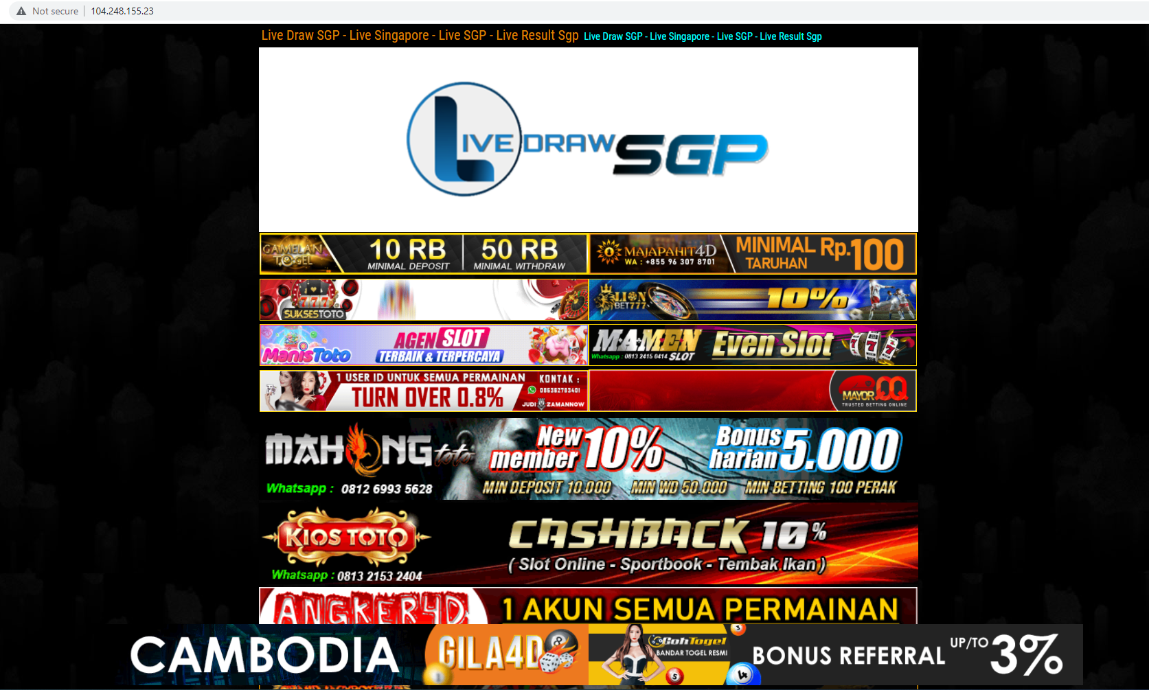 Live Draw Sgp Togel Online Indonesia 2022